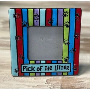 Lorrie Veasey Glass "Pick of the Litter" Dog Picture Frame 3 x 3